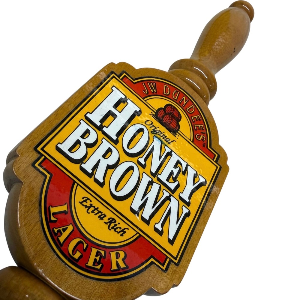 JW Dundee Honey Brown Lager Beer Tap Handle Wood Original Vintage Bar Decor